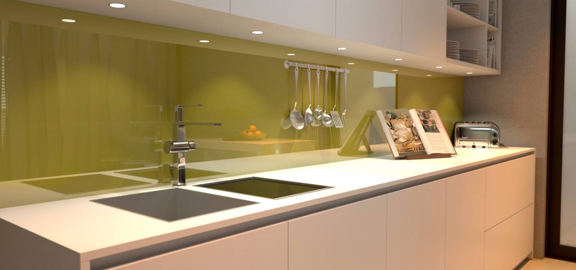 Mutfak Tezgah Arasi Cam Panel Homify