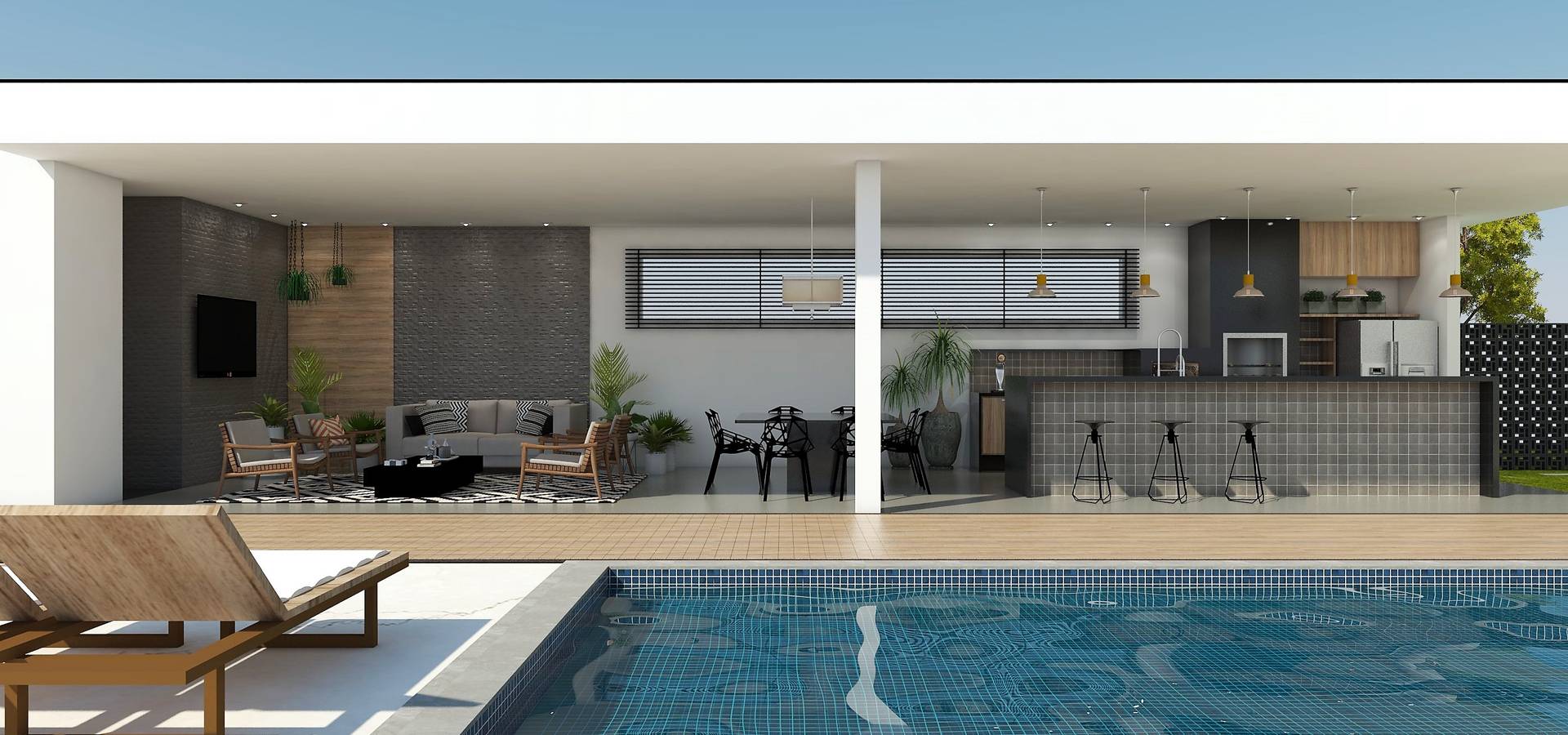 Bar Na Piscina E Area De Churrasco Homify