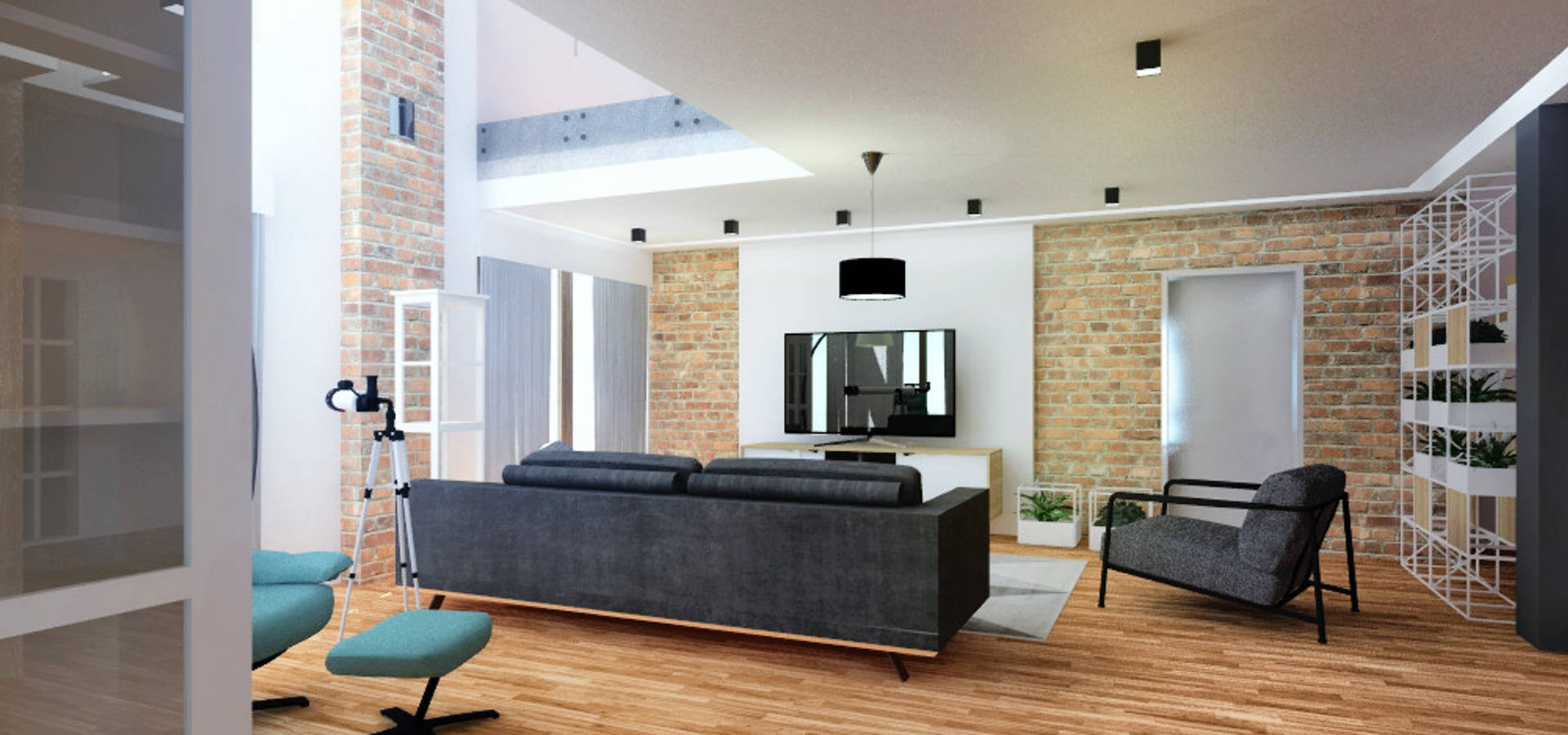 Projekt Mieszkania W Stylu Industrialnym By Projektowanie Wnetrz Online Homify