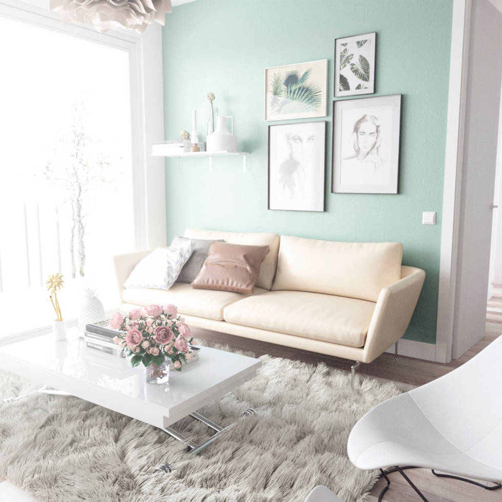 Apartamento nordico / Cozy, fresh and nordic apartment: Salones de estilo escandinavo de Arrin.