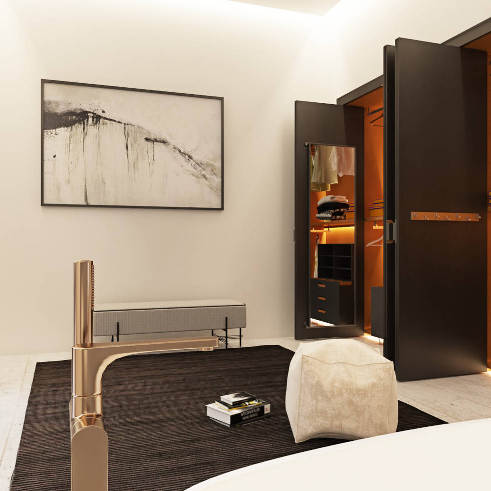 ARQUITECTURA, AGUA Y LUZ FRENTE AL MAR: Vestidores de estilo minimalista de La Pecera Estudio Creativo