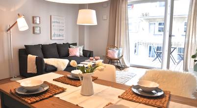 Wohn-Ess-Zimmer nachher: moderne Esszimmer von Karin Armbrust - Home Staging