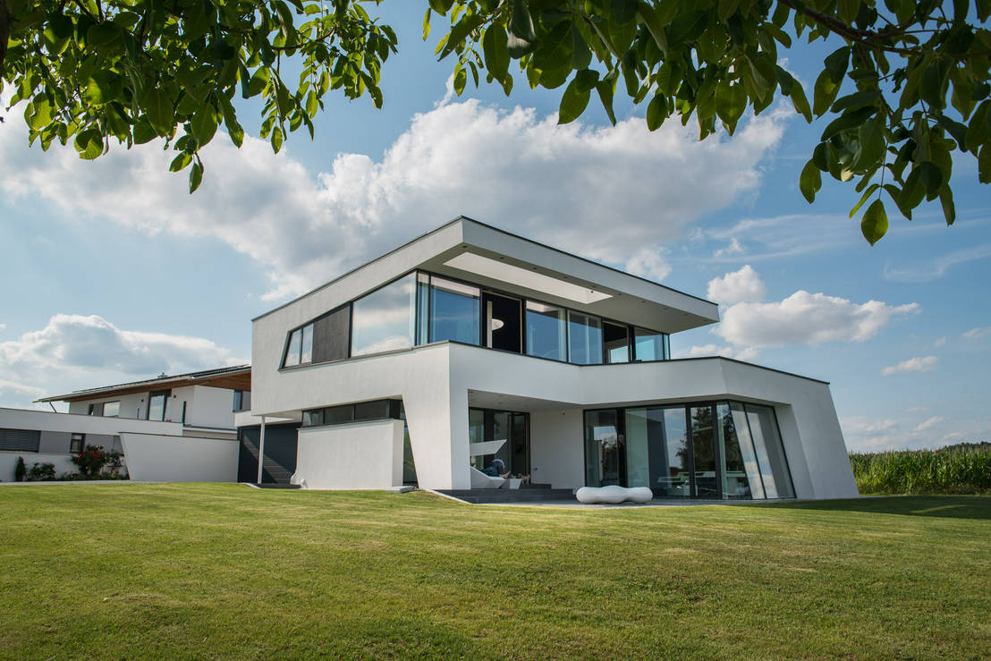 Pultdach modern interpretiert in dynamischer architektur by flow architektur homify