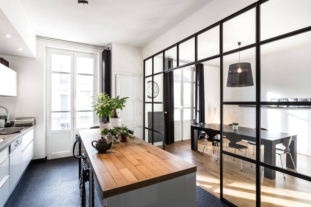 Kitchen Separate From Dining Room With A Peekaboo