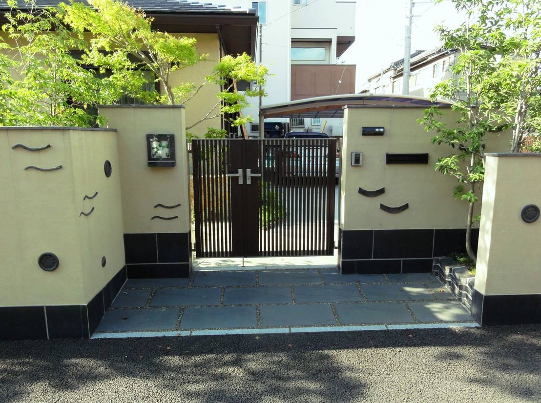 古瓦を再利用した庭 Homify