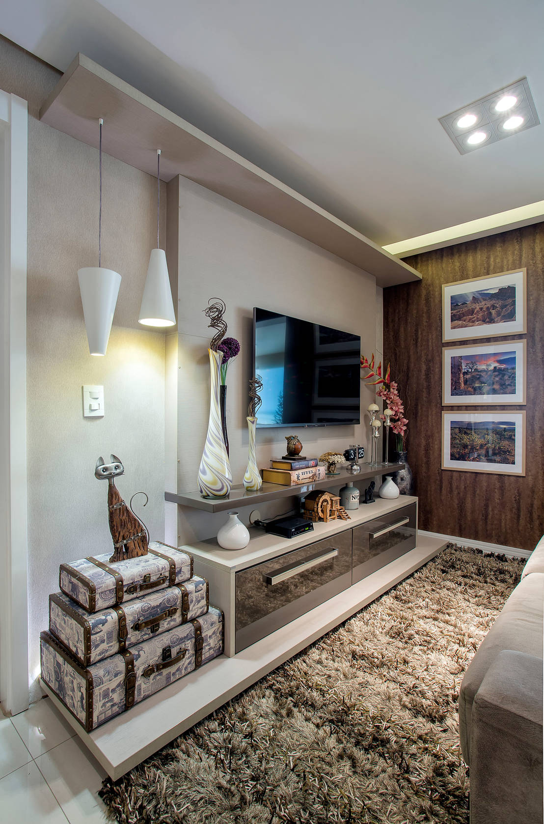 7 Formas preciosas de ubicar la tele en el living de casa