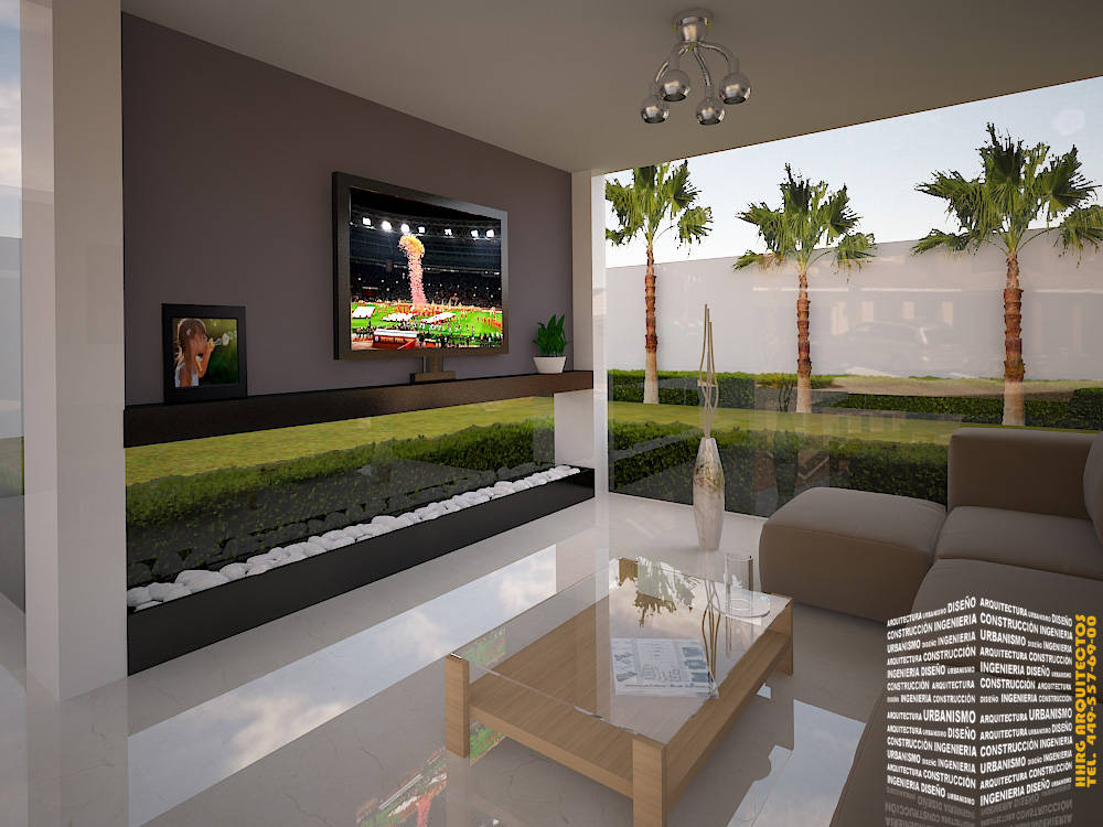 SALA TV HACIA EL EXTERIOR de HHRG ARQUITECTOS homify SALA TV HACIA EL EXTERIOR de HHRG ARQUITECTOS homify