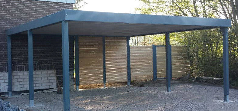 Metallcarport Mit Sichtschutz Aus Holz Von Carport
