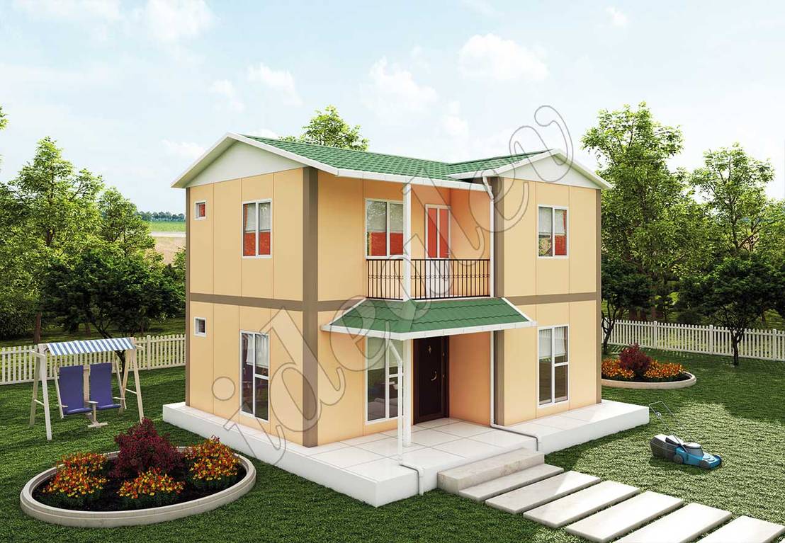 Dubleks Prefabrik Ev 100 m² 58.000 por İdeal Ev (Prefabrik Evim) homify
