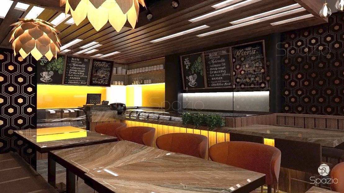 Modern Cafe Interior Design In Dubai By Spazio Interior Decoration