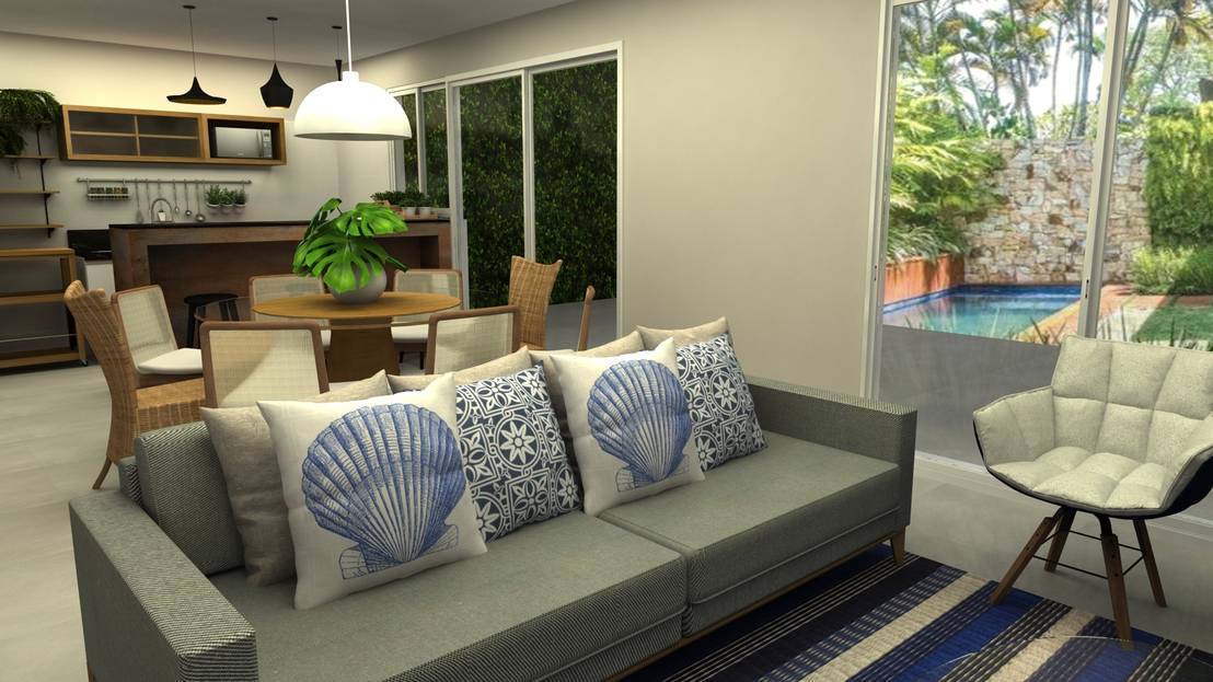 Casa São Francisco | Estar, Jantar e Cozinha | homify