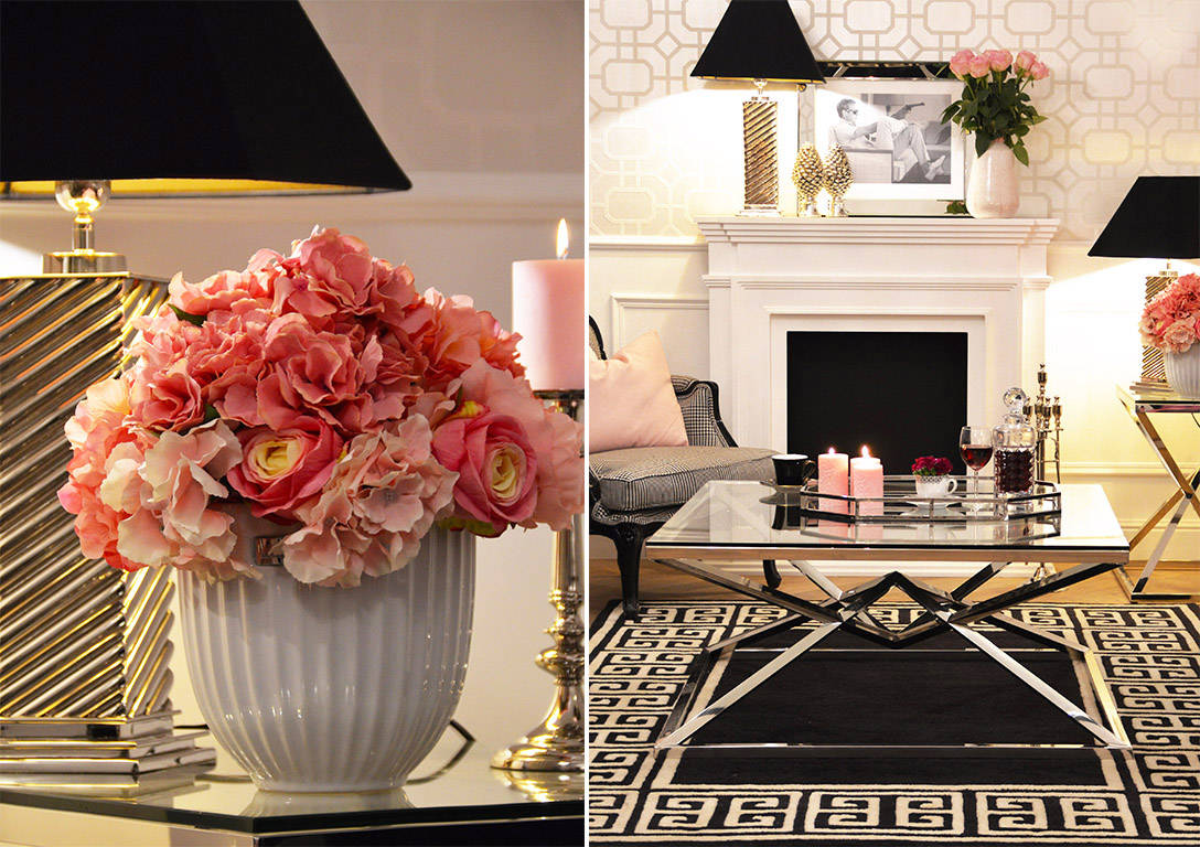 Wystroj Wnetrza W Stylu Glamour Salon W Stylu Glamour By Primavera Home Homify