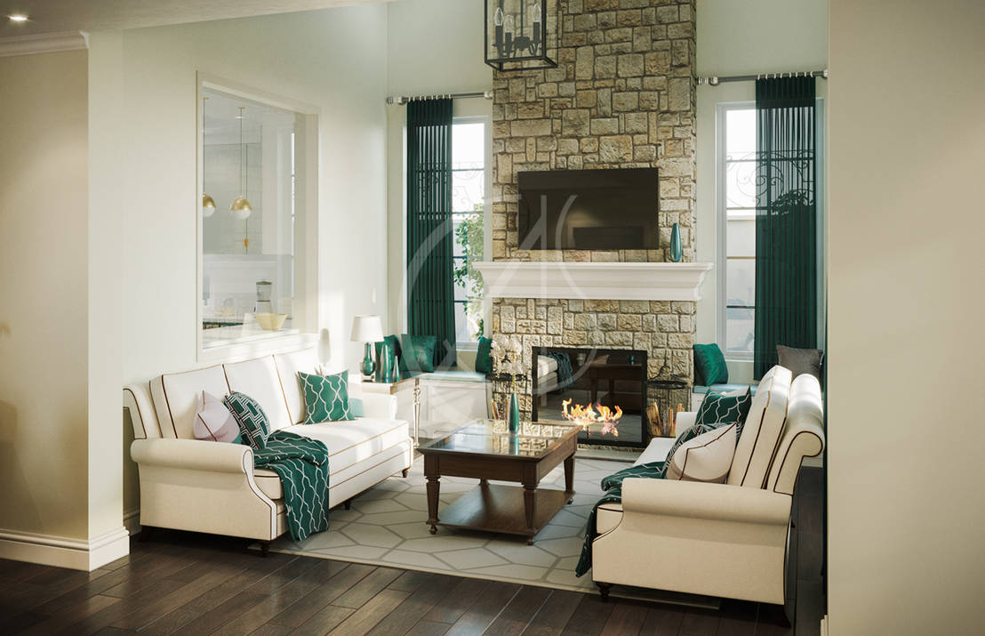 American Style House Interior Design Homify
