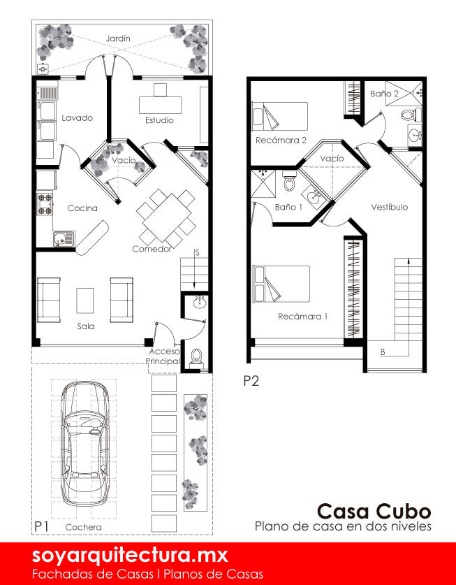 Casa Cubo Casa Habitacion Unifamiliar De Dos Pisos Homify