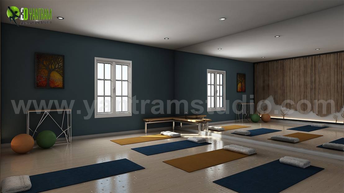 Yoga Room Design Ideas by Yantram interior concept drawings London, UK ...
