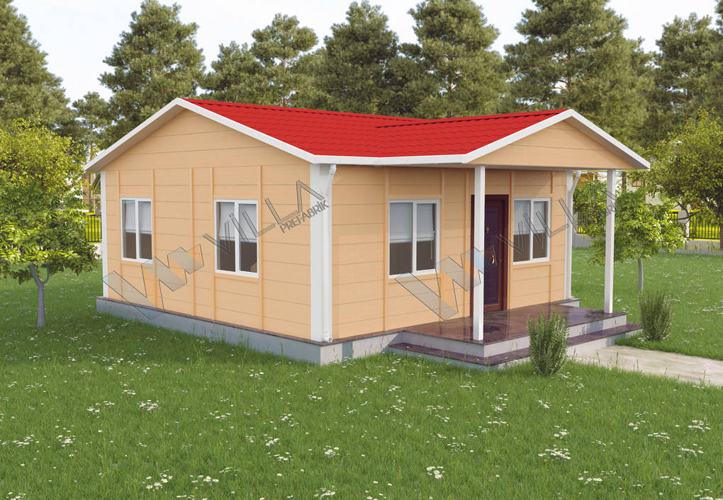 VİLLA DİZAYN PREFABRİK 45 m2 tek katlı prefabrik ev 40.250 TL homify VİLLA DİZAYN PREFABRİK 45 m2 tek katlı prefabrik ev 40.250 TL homify
