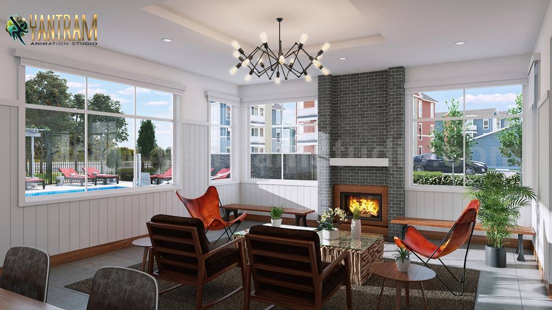 Modern Clubhouse And Common Room 3d Interior Designers By Yantram