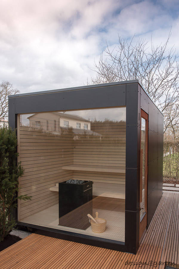 Design Gartensauna Mit Panoramaverglasung Blackbox By Design