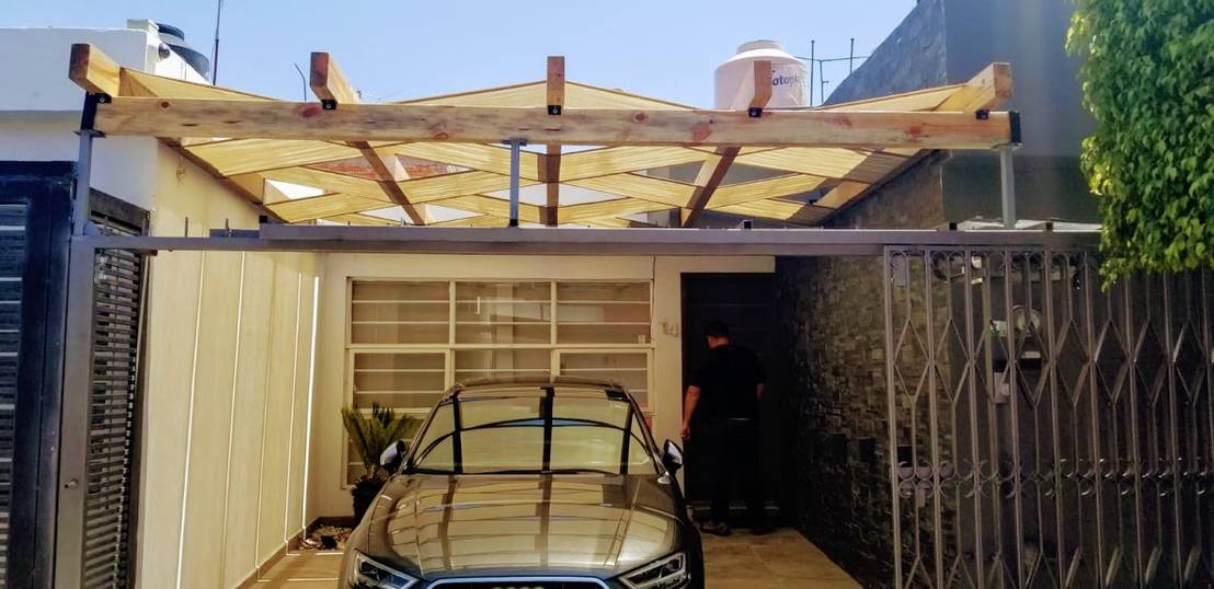 Pérgola Madera + Metal y Malla Sombra homify