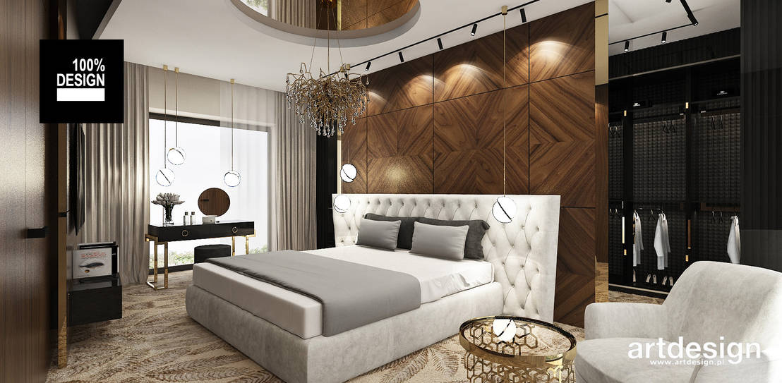 AESTHETIC PLEASURE III Aranżacja sypialni z garderobą homify