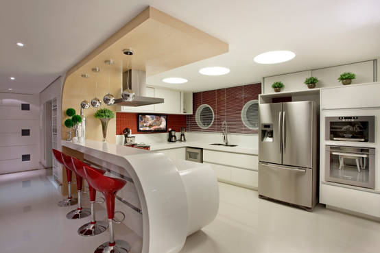 キッチンにおける冷蔵庫のデコレーション方法 Homify