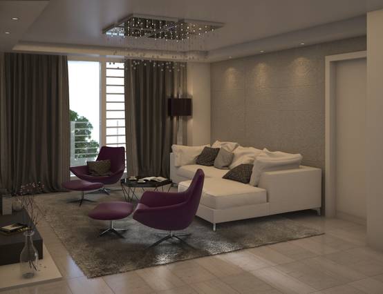Fotos de salas de entretenimiento de estilo moderno en gris de gabriela afonso.jpg Diseño Integrada Sala
