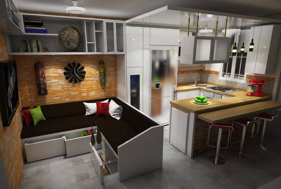 Fotos de salas recibidores de estilo moderno de rbritointeriorismo.jpg Diseño Integrada Sala