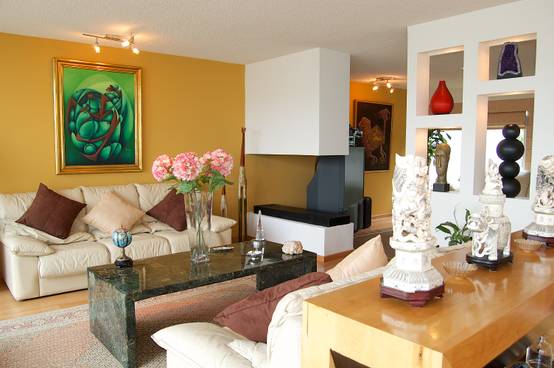 Fotos de salas recibidores de estilo moderno en amarillo de diseno alternativo hera.jpg Diseño Integrada Sala