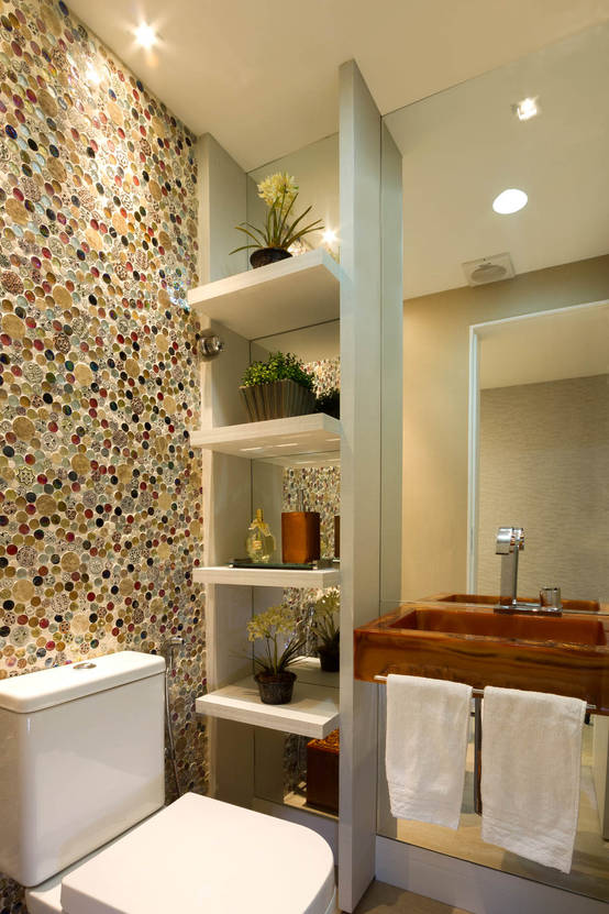 10 ideas de repisas super lindas para baños pequeños - Cris Nunes Arquiteta Klasik Tarz Banyo Fotograflari