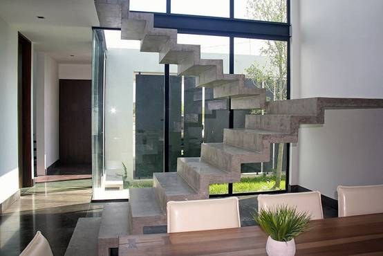 Fotos de pasillos vestibulos y escaleras de estilo industrial de narda davila arquitectura.jpg Creativo De Escalera Concreto
