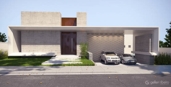 Projeto de casa com fachada moderna no rio de janeiro for Casa moderna render