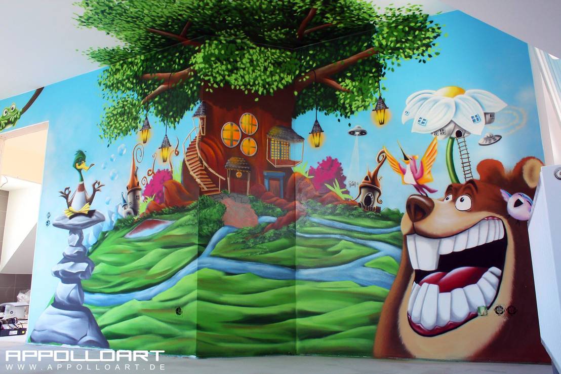 Kinderzimmer fantasievoll gestalten mit graffiti und airbrush von ...