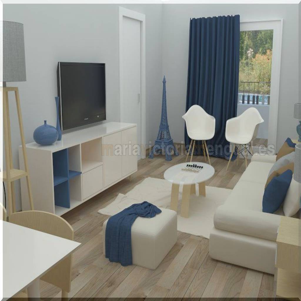 Azul, gris y blanco. comedores de estilo ecléctico de mumarq