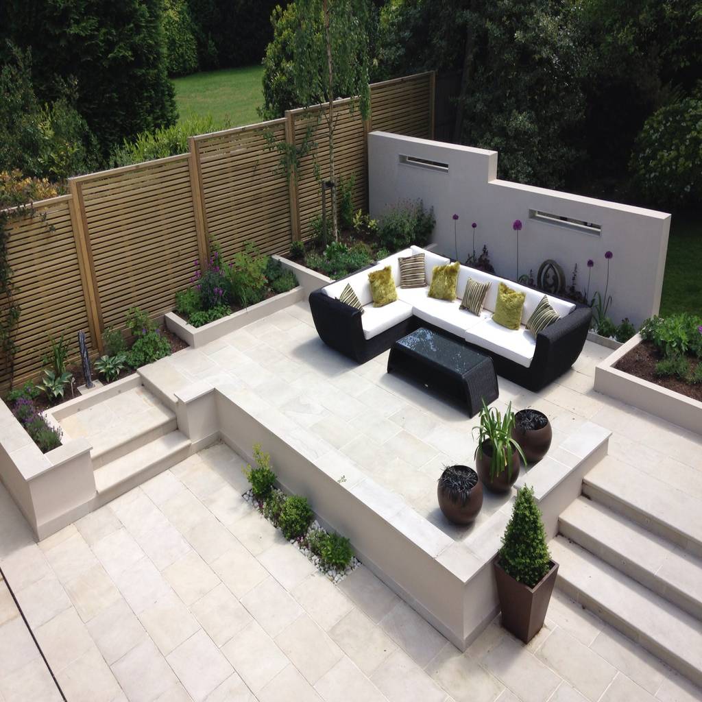 Terrace with furniture modern garden by gardenplan design ...