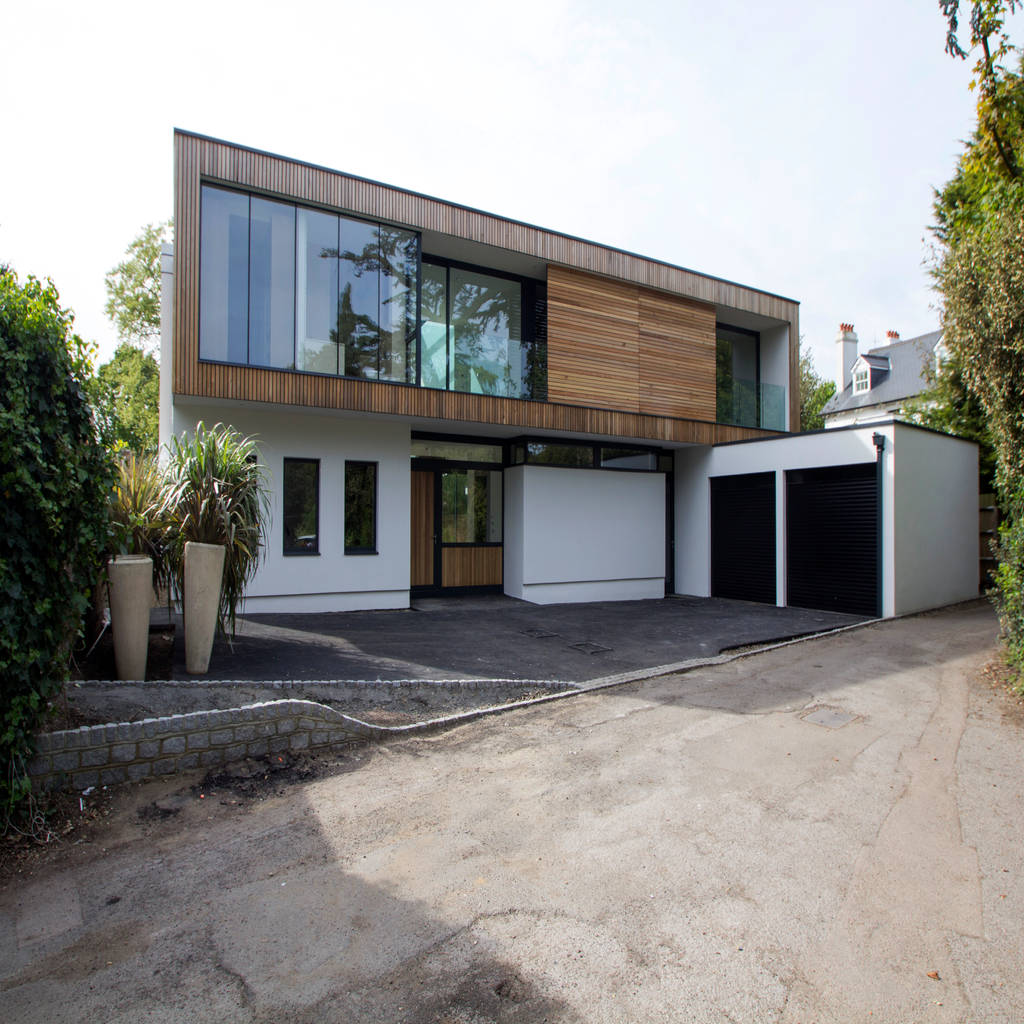The front elevation with timber-clad upper floor hale brown architects ...