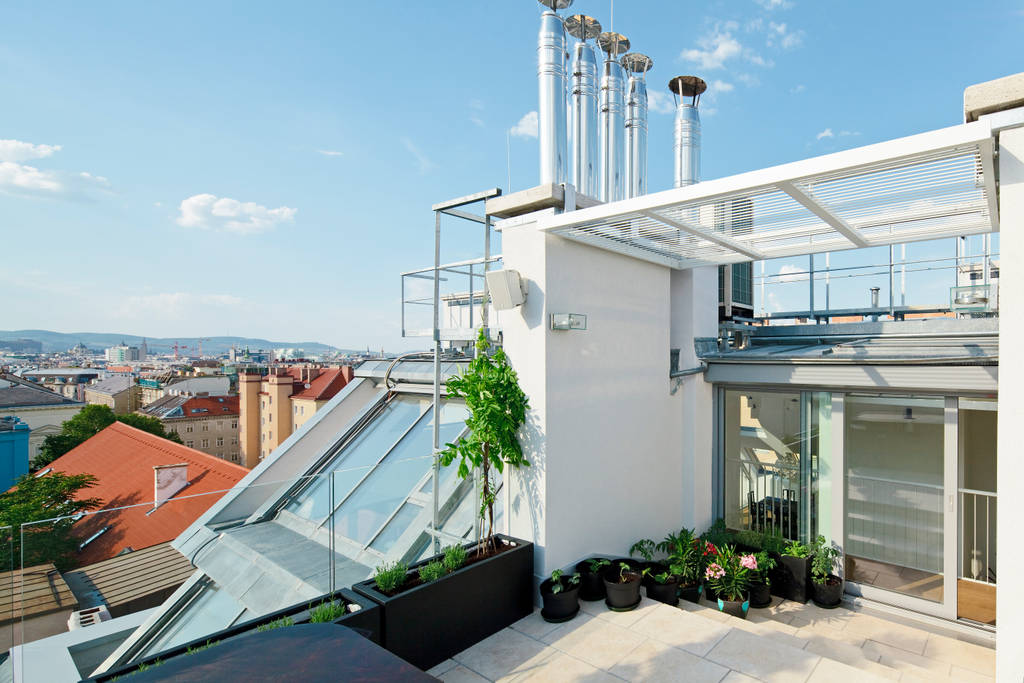 Penthouse k t-hoch-n architektur moderner balkon, veranda ...