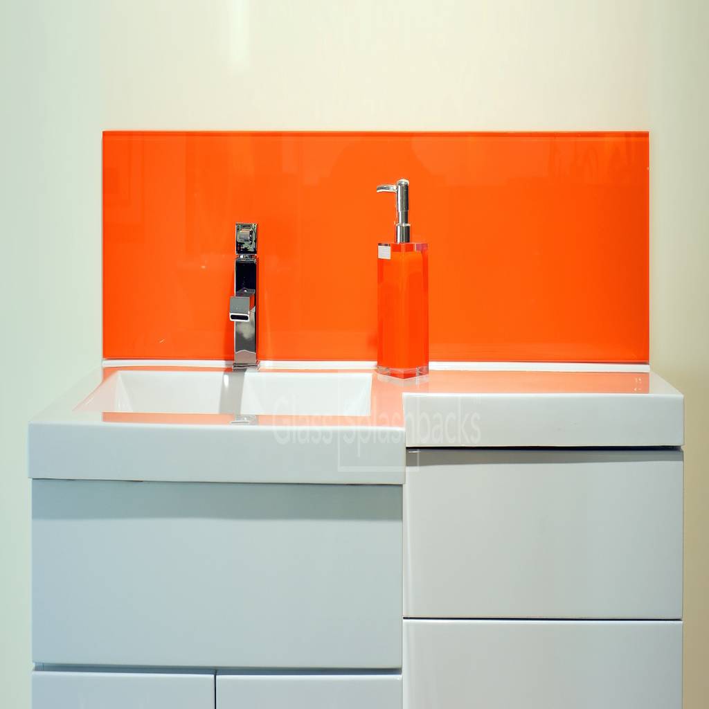 Orange glass sink splashback homify