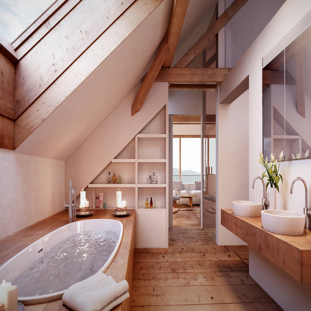 Badezimmer Im Dachgeschoss Rustikale Badezimmer Von Von Mann Architektur Gmbh Rustikal Homify