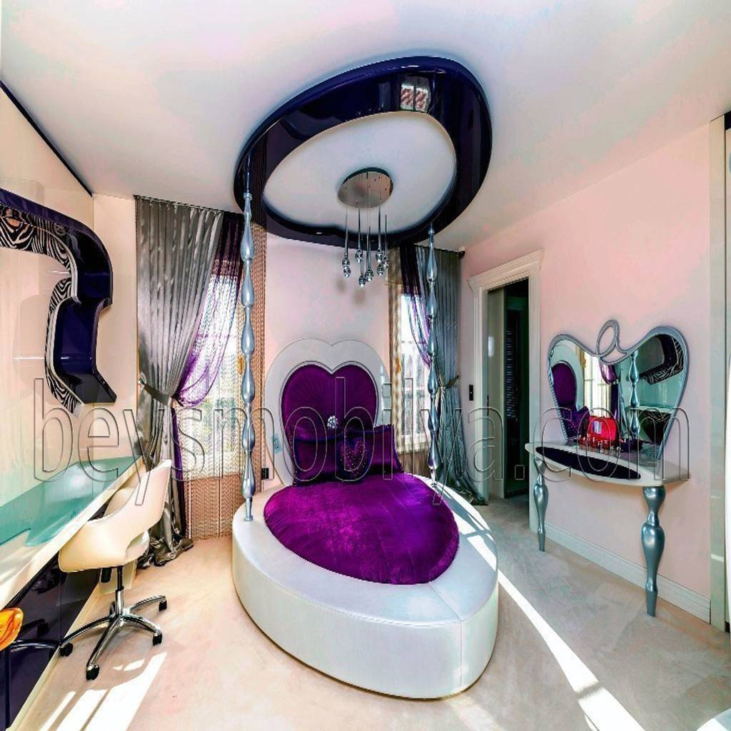 Kemer country villaları özel tasarım genç kız odası modern