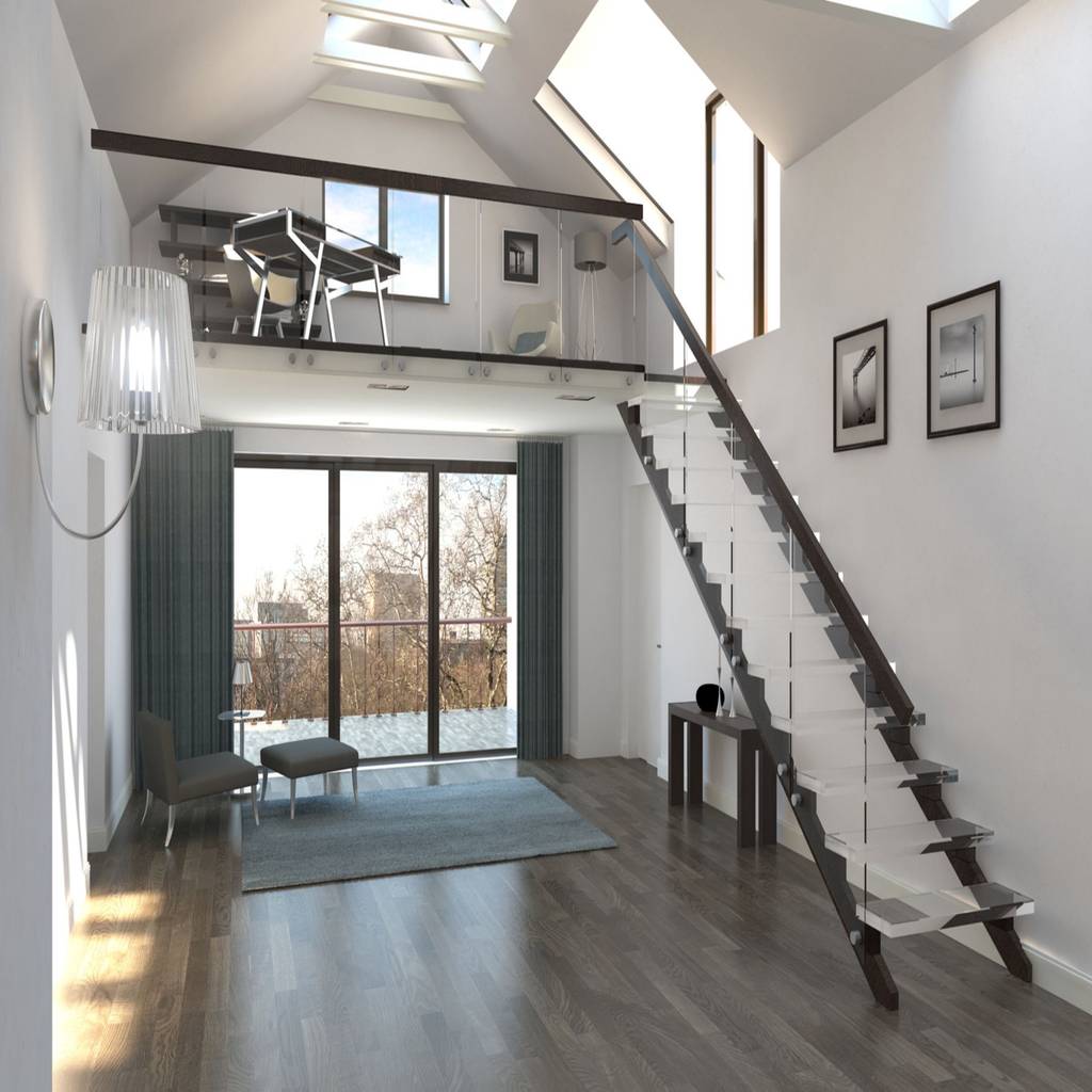 Wohnraum mit loftgalerie formforhome architecture & design moderne