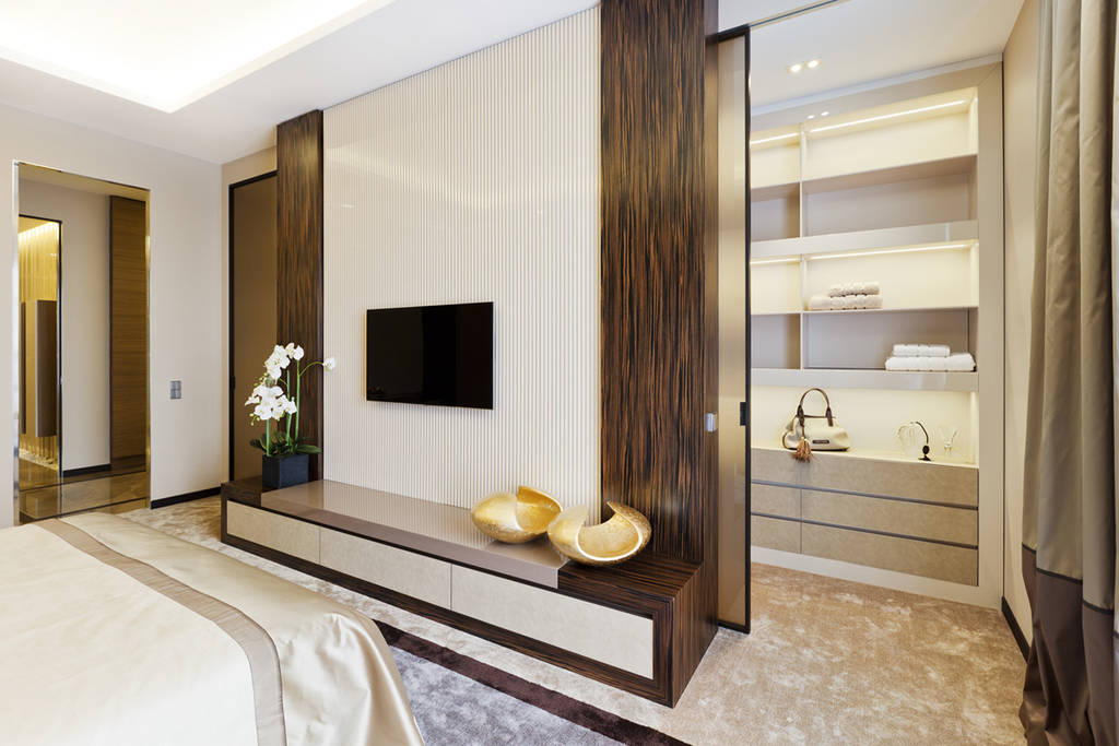 Refined interior of a wardrobe. interior design of a residence in saint ...