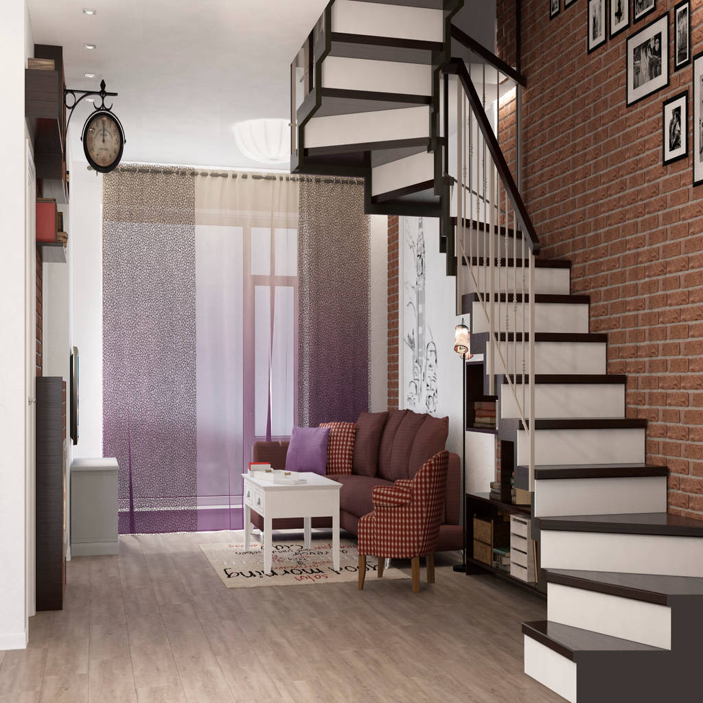 Industrial Style Corridor Hallway And Stairs By Center Of