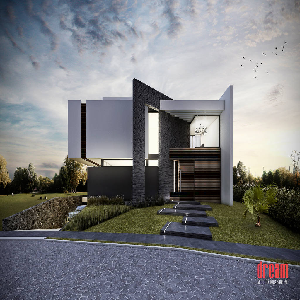 Fachada principal casas modernas de estudio meraki moderno | homify