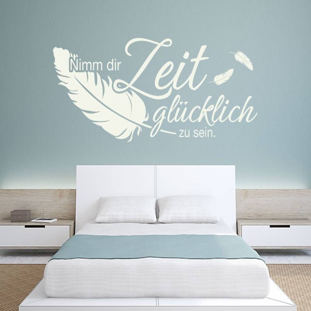 Wandtattoo nimm dir die zeit moderne schlafzimmer von klebefieber.de