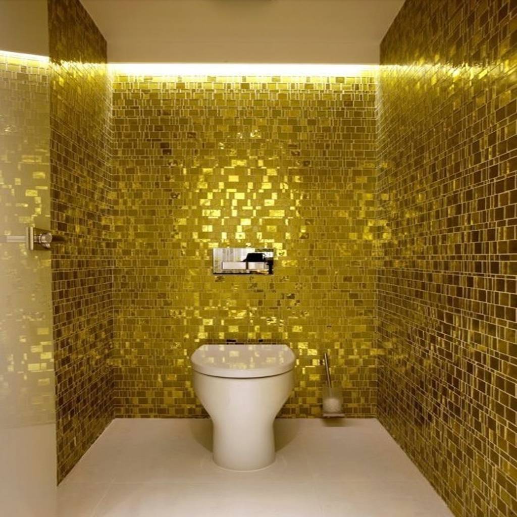 Wc In Der Trendfarbe Gelb Gold Ausgefallene Badezimmer Von Trend
