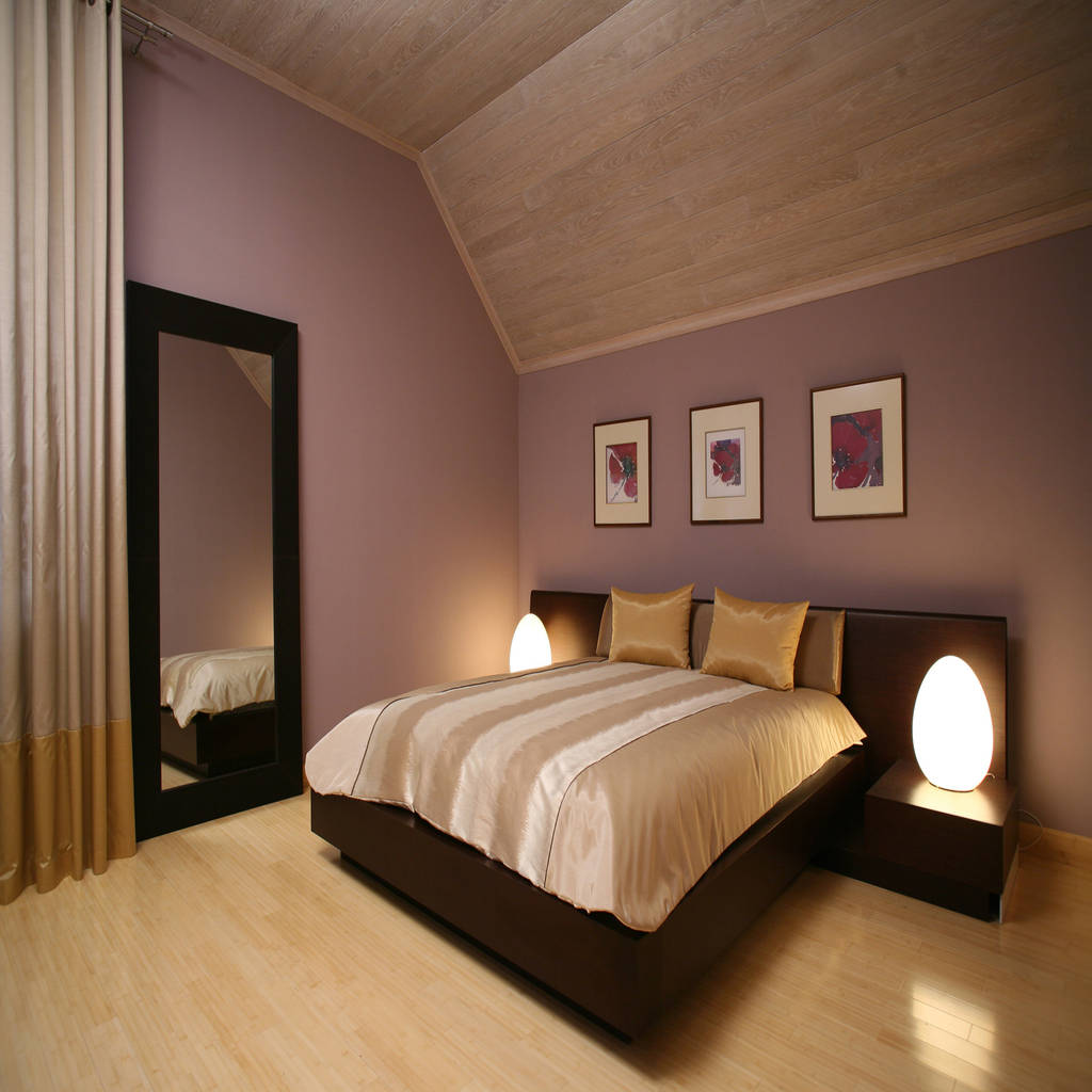 Спальня со скатным потолком