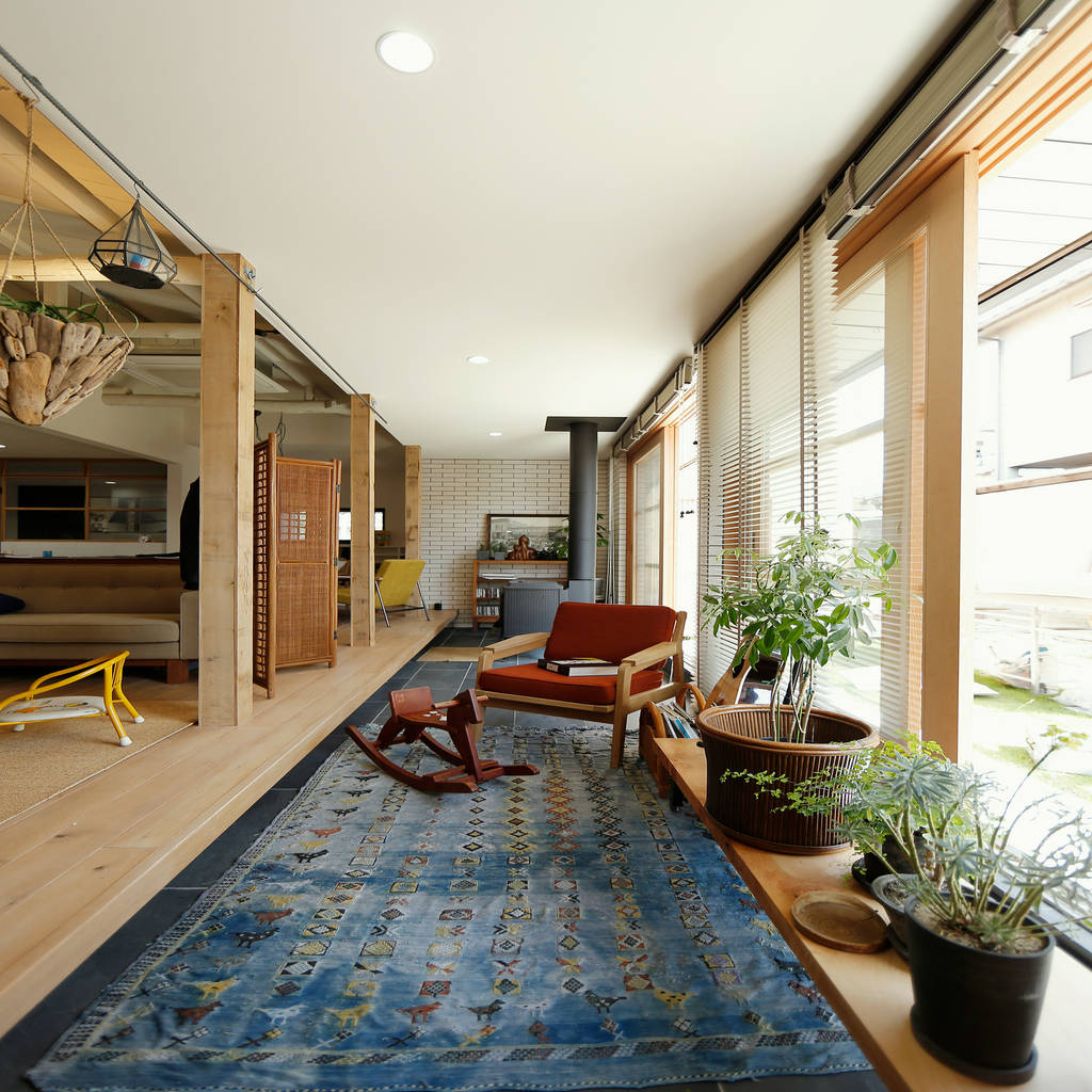仕切らない家 北欧デザインの リビング の eld interior products 北欧 homify