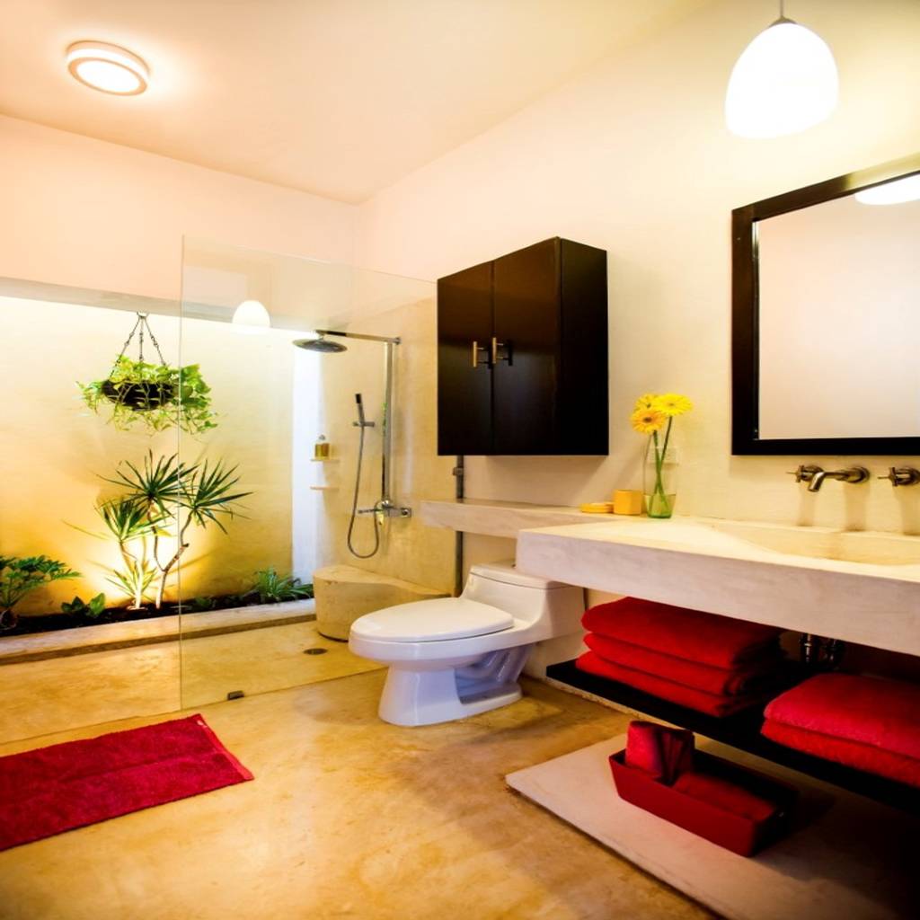 Baño taller estilo arquitectura baños modernos rojo | homify