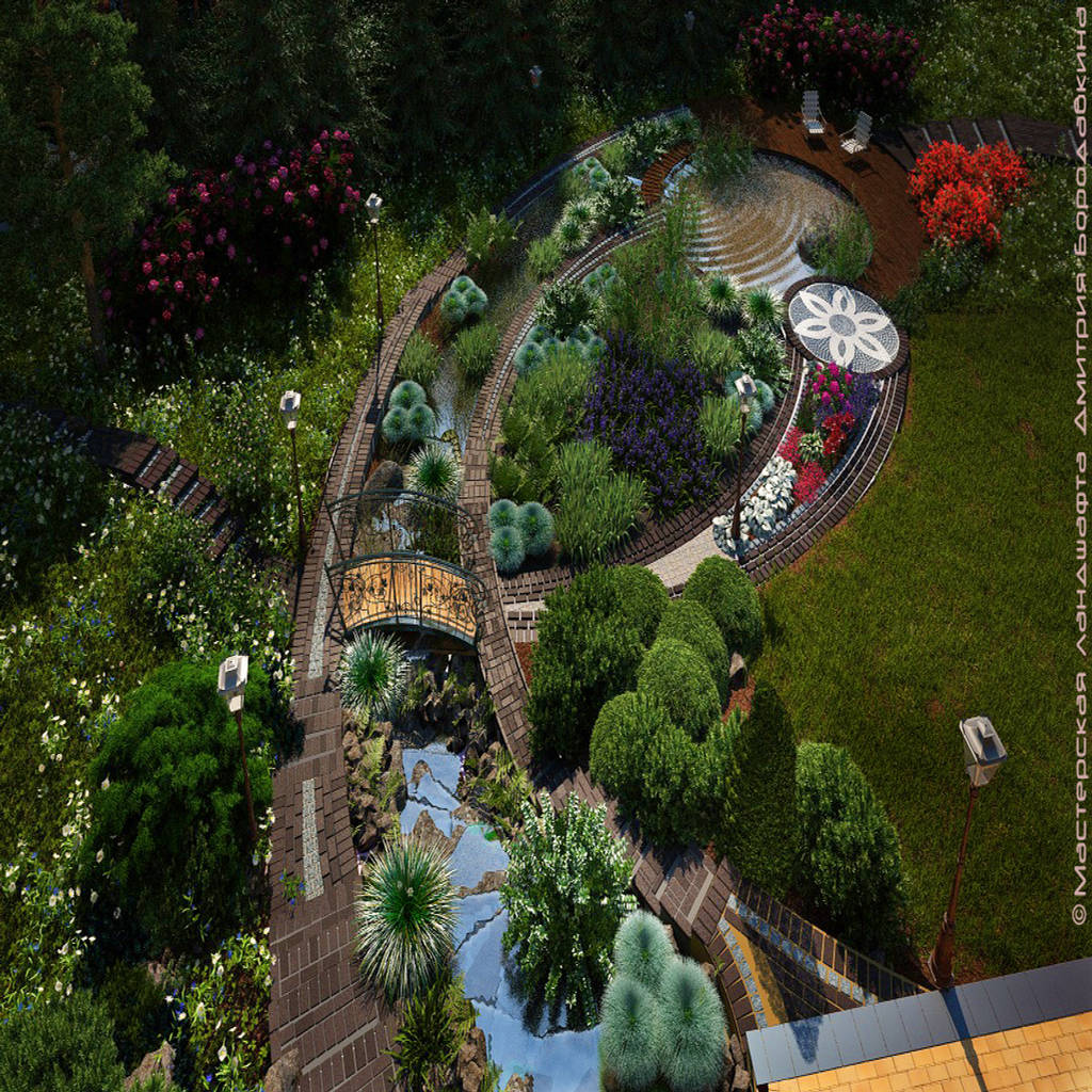 Jardines de estilo moderno de мастерская ландшафта дмитрия бородавкина