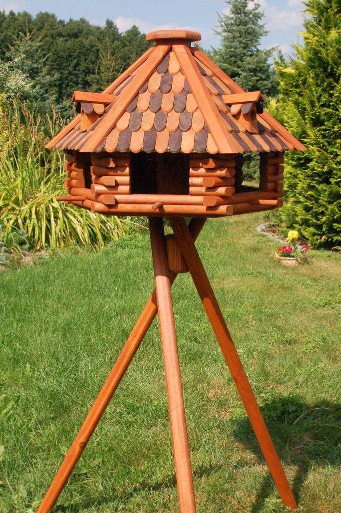 Vogelhaus V16 Natur Holzschindeldach (Größe Riesi Produktbild-Vorschau 10